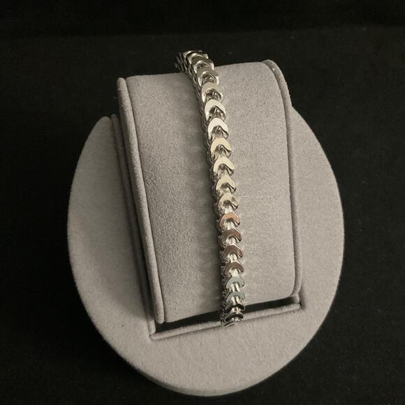 NEW- Solid 5.2mm 925 Silver Rhodium Coated Franco Link 8in Bracelet~ITALY - Picture 1 of 11